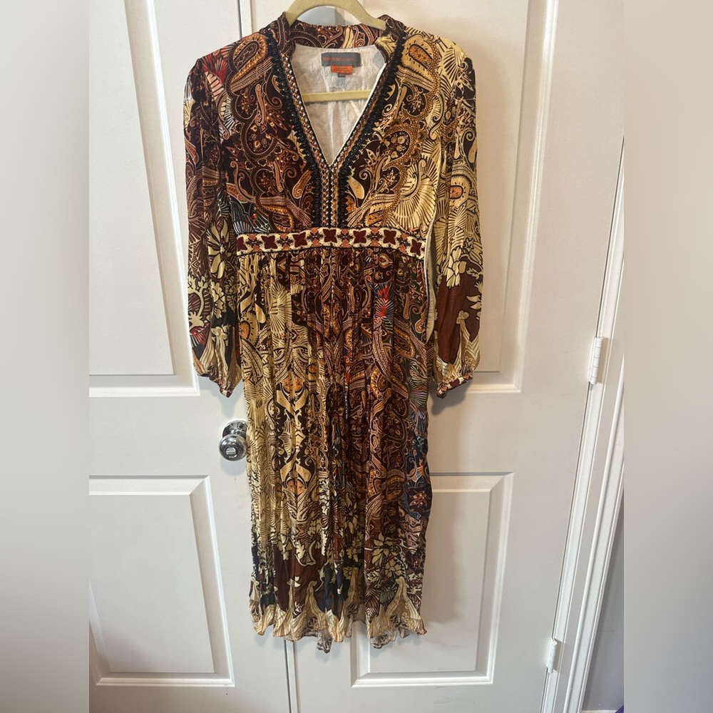 Bohemian Long Sleeve Paisley Dress